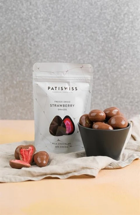 Patiswiss Sütlü Çikolatalı Çilek Draje 80g