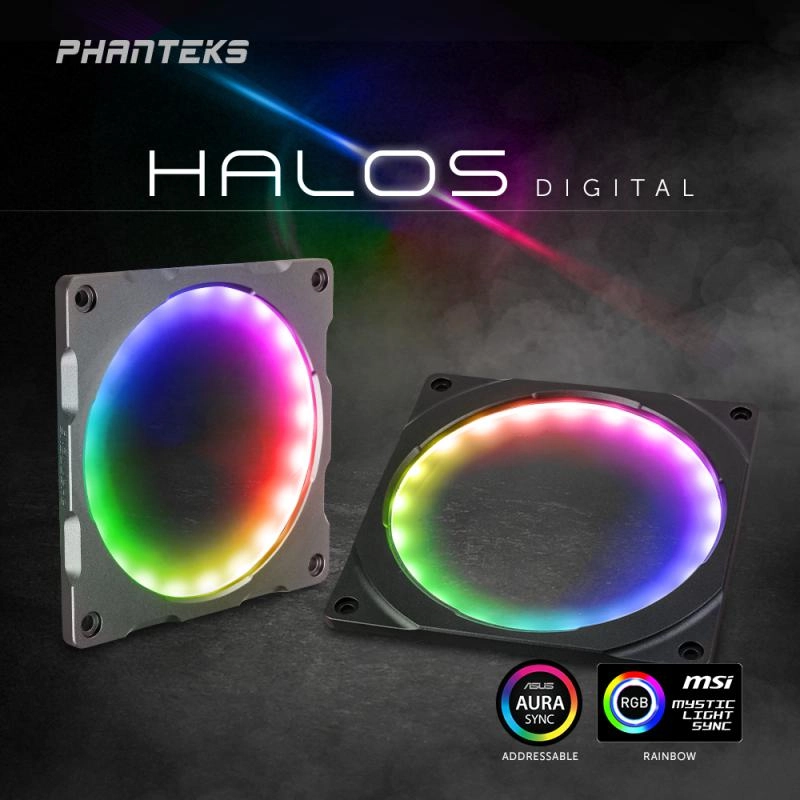 Phanteks Halos Digital RGB LED Gaming Oyuncu Fan Çerçevesi, 140mm - Siyah
