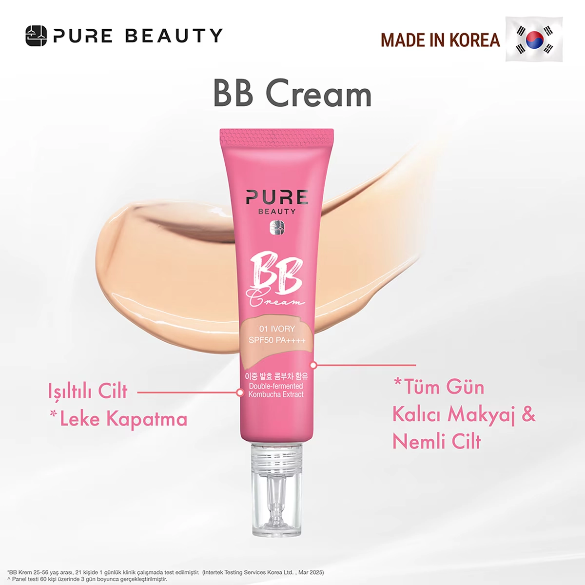 Pure Beauty, BB Krem, SPF50, PA++++, Natural - 30 ml (Yeni Ürün 4+)