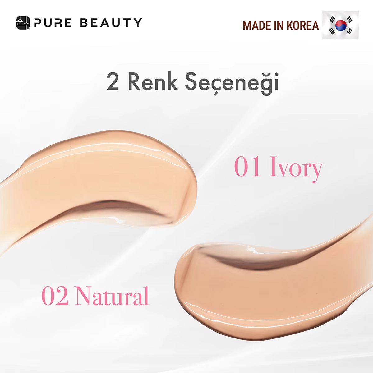 Pure Beauty, CC Krem, SPF50, PA++++, Ivory - 30 ml (Yeni Ürün 4+)