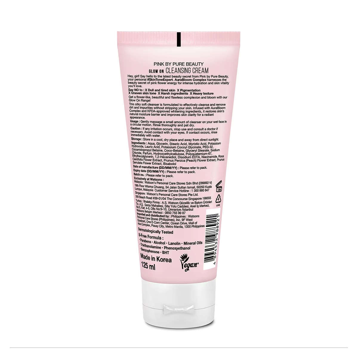 Pure Beauty, Glow On, Makyaj ve Cilt Temizleyici Krem - 125 ml