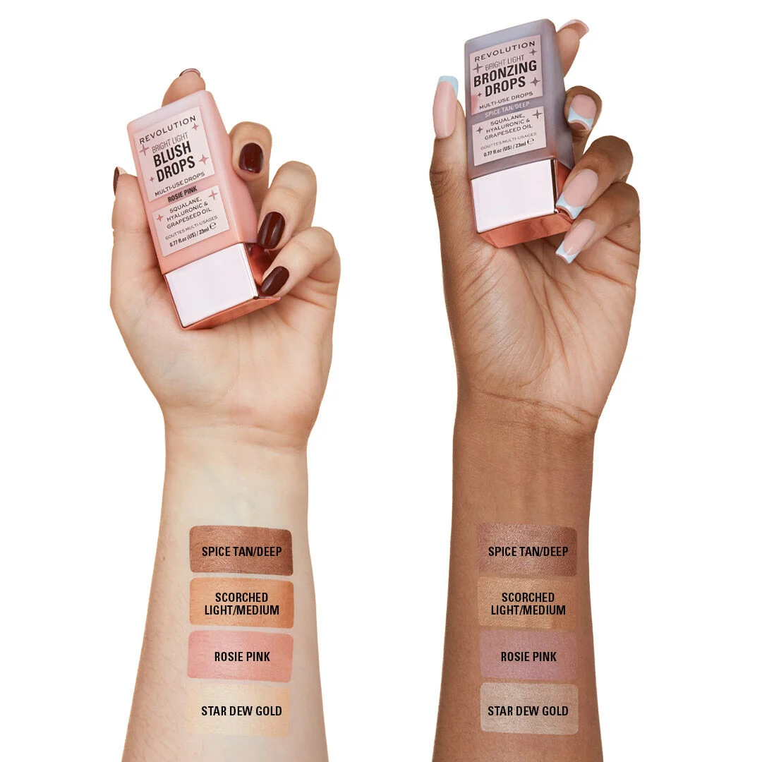 Revolution, Bright Light, Drops Likit Aydınlatıcı, Bronzer Deep (23 ml)