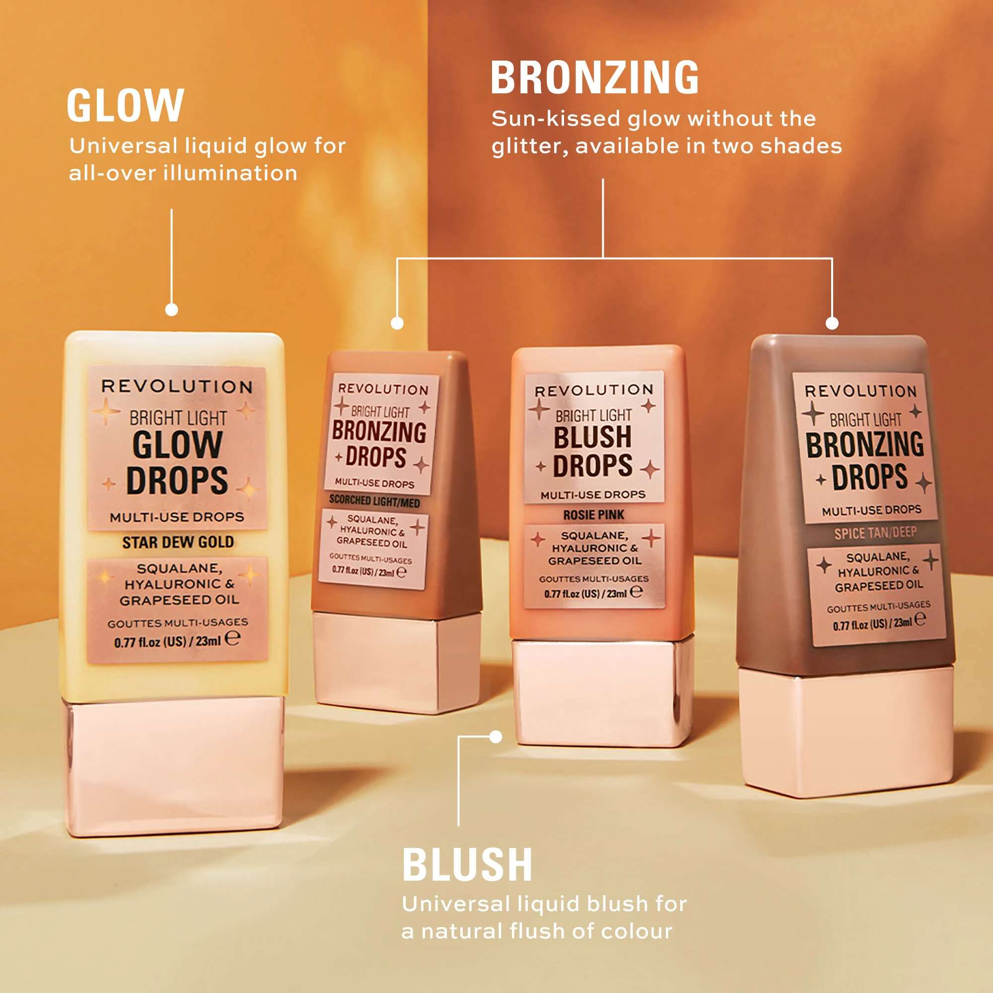Revolution, Bright Light, Drops Likit Aydınlatıcı, Golden Star Dew (23 ml)
