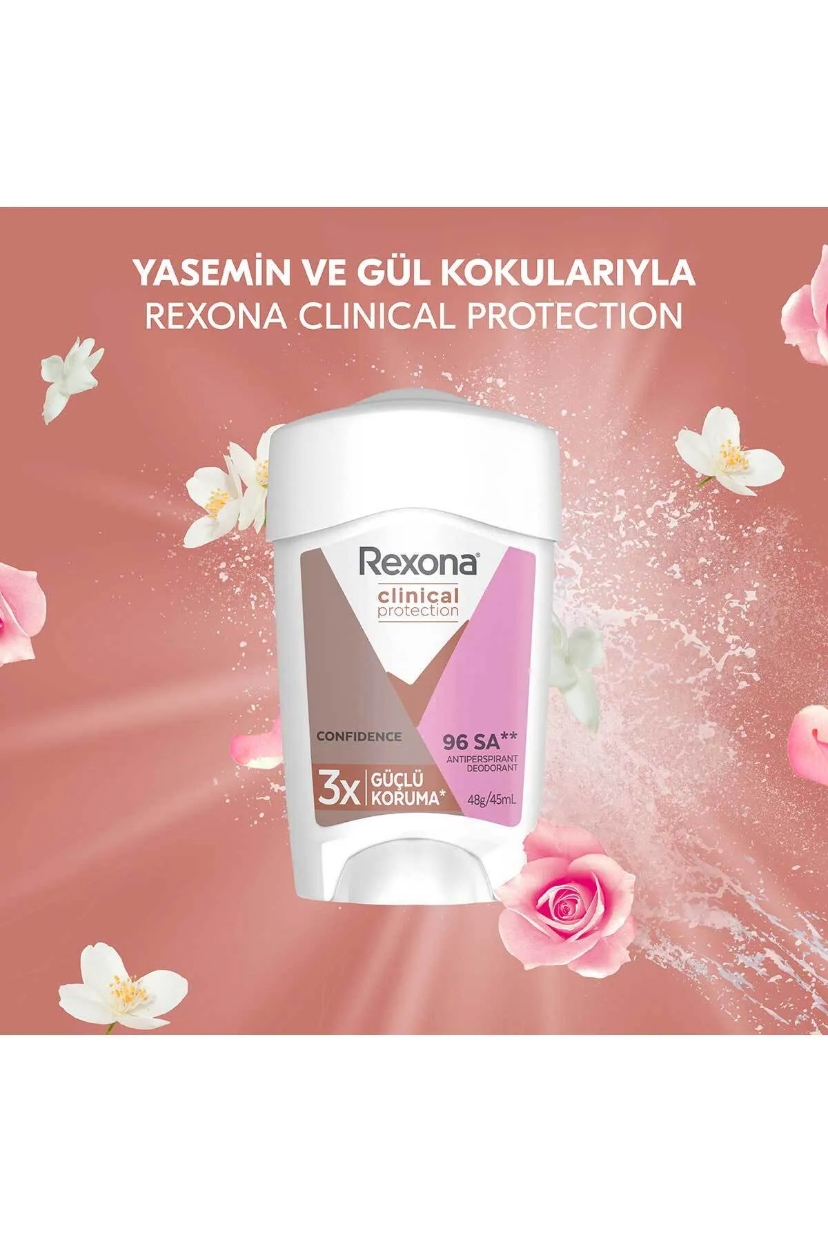 Rexona, Clinical Protection, Kadın Stick Deodorant, Confidence - 45 ml