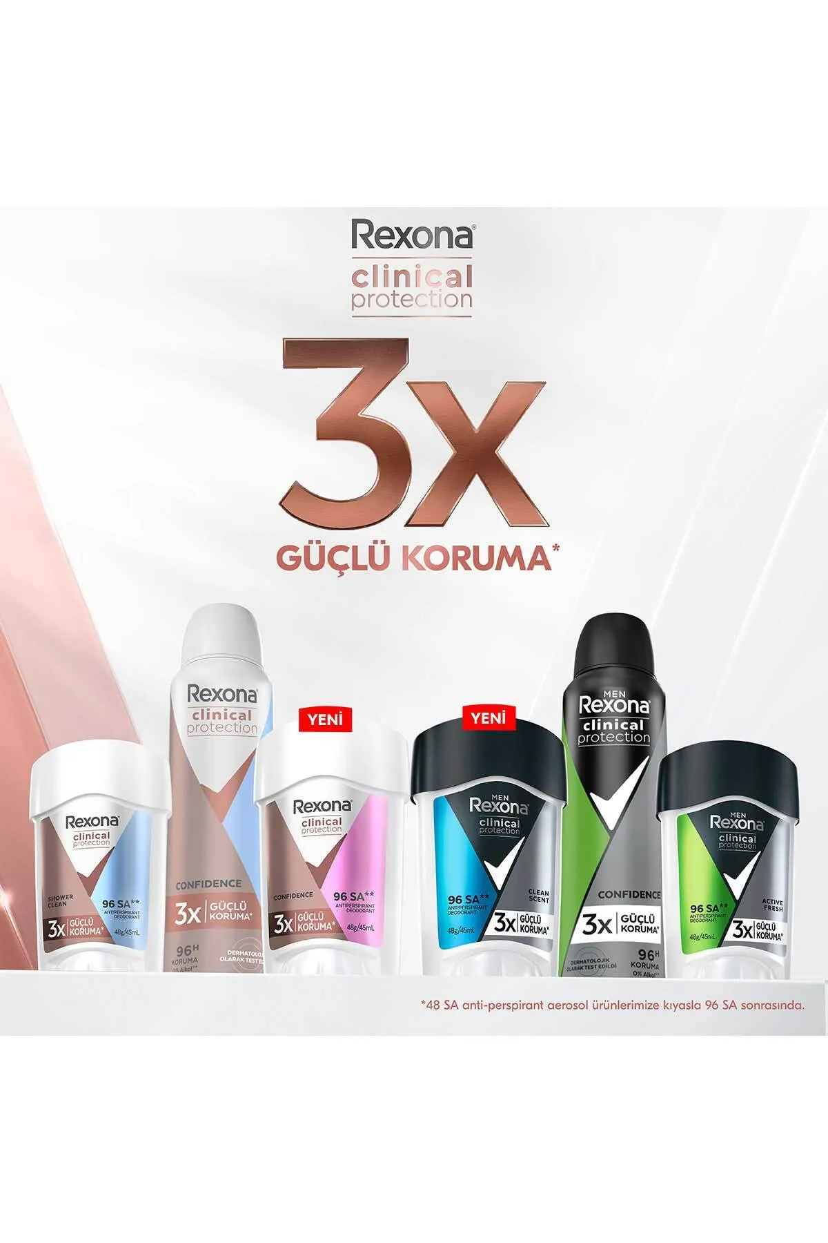Rexona, Clinical Protection, Kadın Stick Deodorant, Confidence - 45 ml