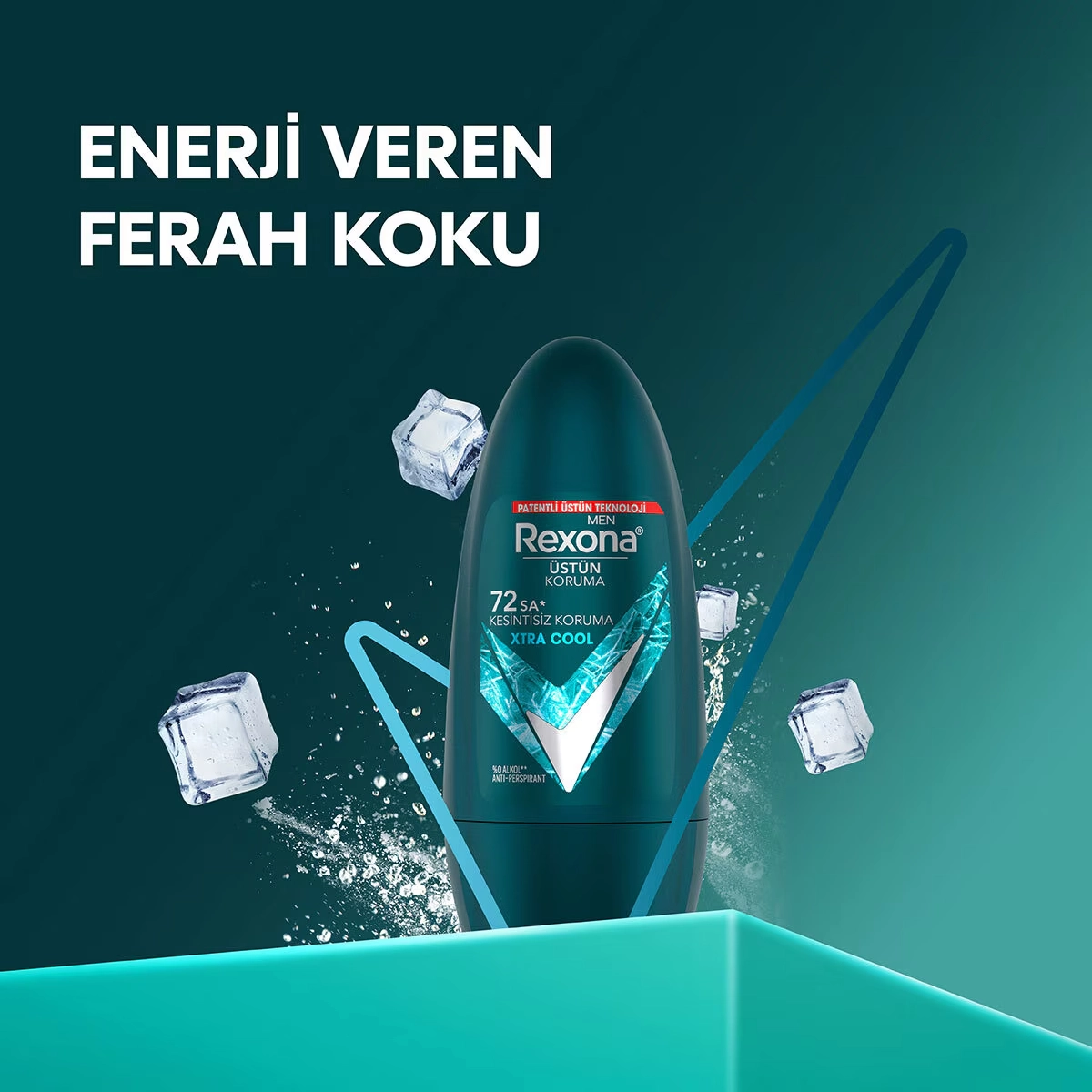 Rexona, Üstün Koruma, Erkek Roll On Deodorant Xtra Cool, 72 Saat Kesintisiz Koruma - 50 ml