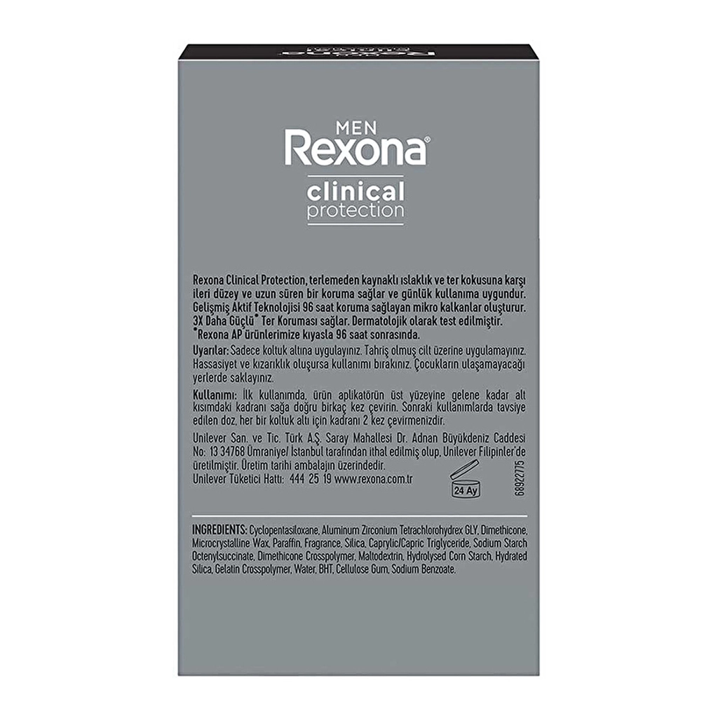 Rexona Men, Clinical Protection, Erkek Stick Deodorant Active Fresh - 45 ml
