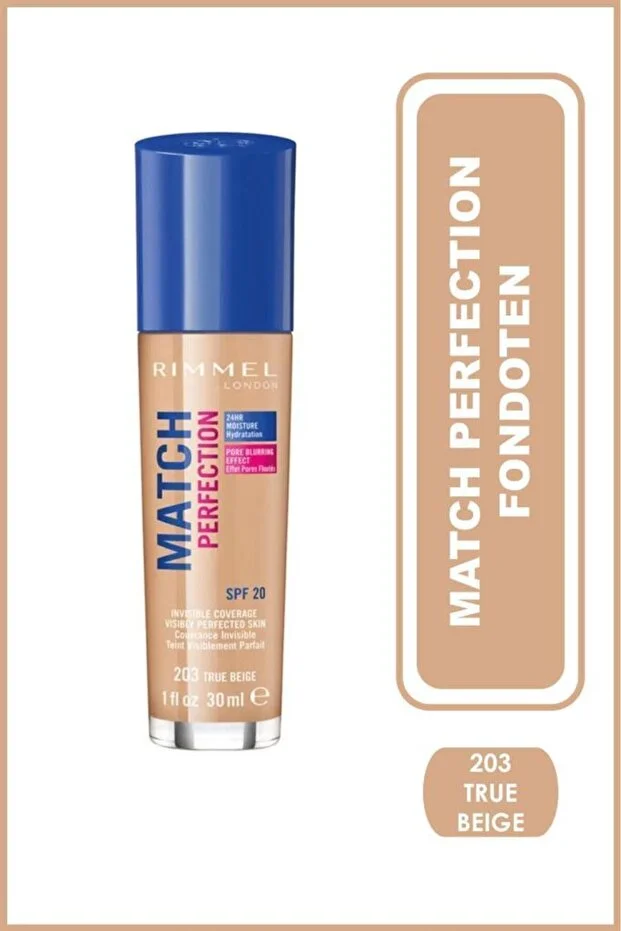 Rimmel London, Match & Perfection Fondöten - 203 True Beige