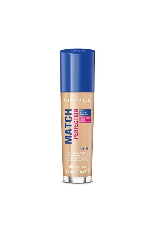 Rimmel London, Match Perfection, Fondöten No: 102 Light Nude
