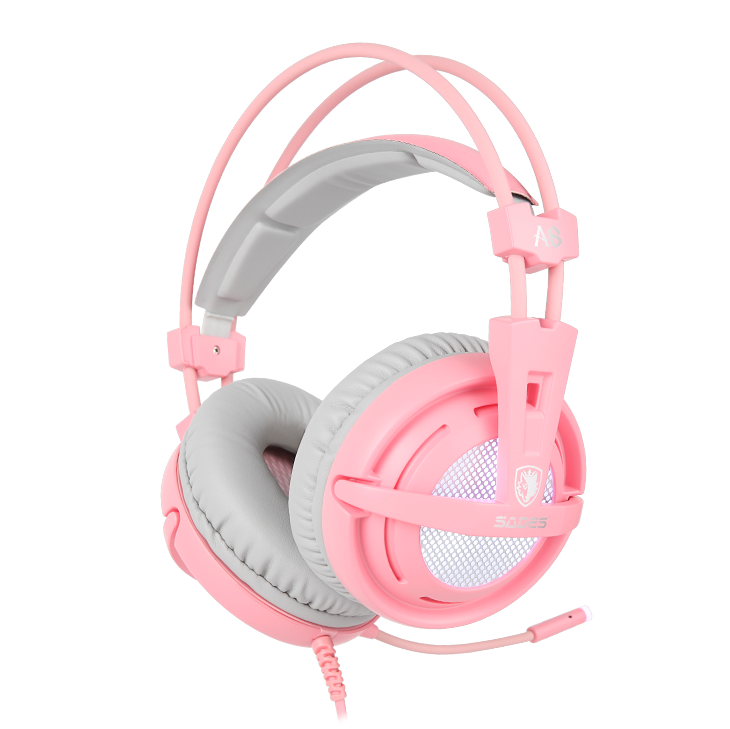 SADES A6 Mikrofonlu Kablolu Sanal 7.1 PC Gaming Oyuncu Kulaklığı (Online Selling Version) - Pembe