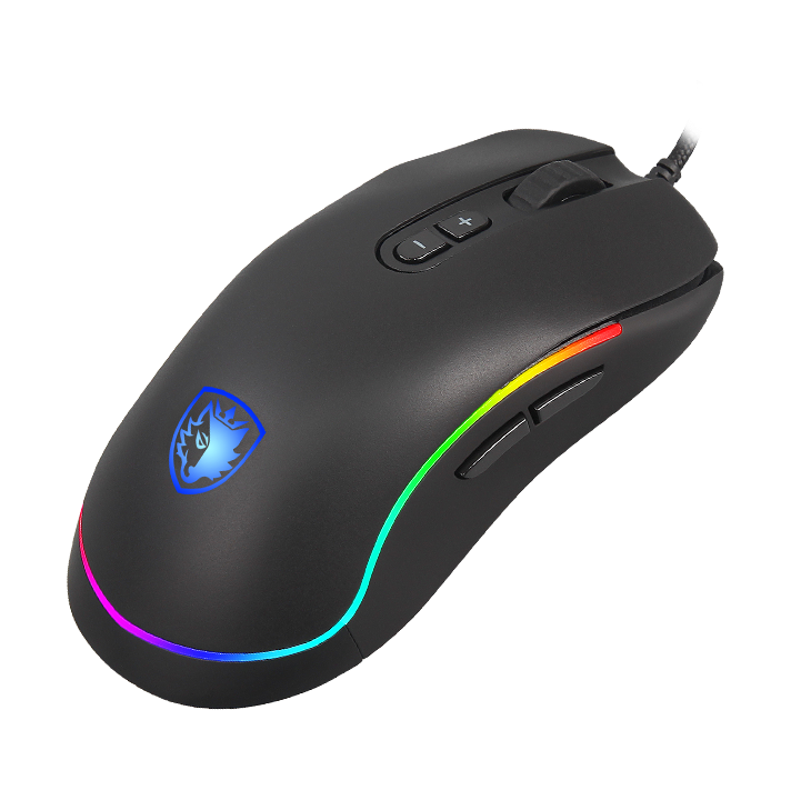 SADES S11 Revolver RGB Gaming Oyuncu Mouse - Siyah/Mavi