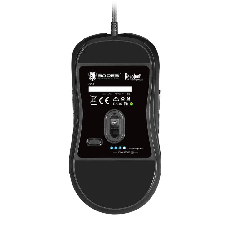 SADES S11 Revolver RGB Gaming Oyuncu Mouse - Siyah/Mavi
