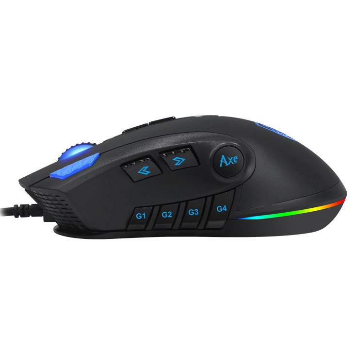 SADES S12 Axe, RGB Gaming Oyuncu Mouse - Siyah/Mavi