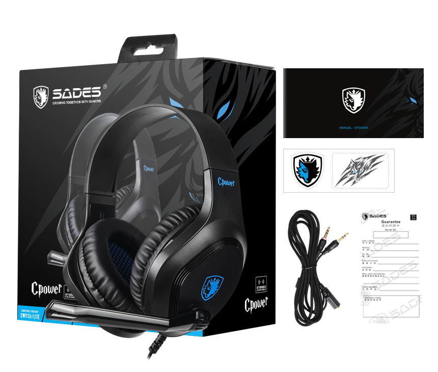 SADES SA-716 Cpower Mikrofonlu Kablolu Çok Platformlu Gaming Oyuncu Kulaklığı - Siyah/Mavi