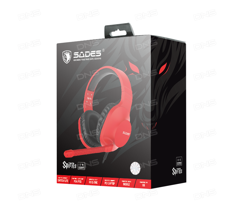 SADES SA-721 Spirits Mikrofonlu Kablolu Çok Platformlu Gaming Oyuncu Kulaklığı - Kırmızı