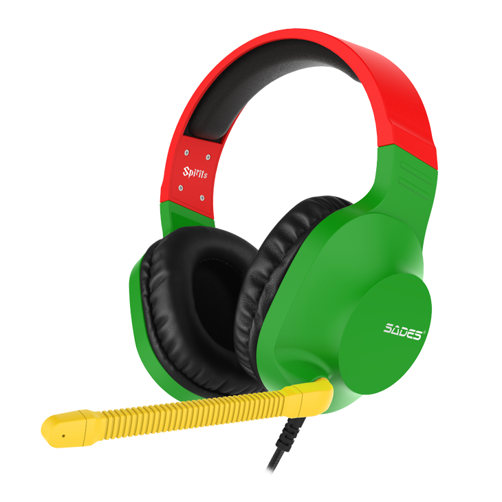 SADES SA-721 Spirits Mikrofonlu Kablolu Çok Platformlu Gaming Oyuncu Kulaklığı - Rasta (Yeşil/Kırmız/Sarı)