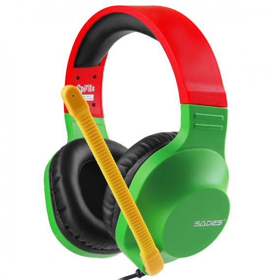 SADES SA-721 Spirits Mikrofonlu Kablolu Çok Platformlu Gaming Oyuncu Kulaklığı - Rasta (Yeşil/Kırmız/Sarı)