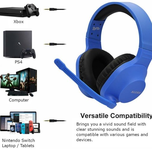 SADES SA-721 Spirits Mikrofonlu Kablolu Çok Platformlu Gaming Oyuncu Kulaklığı - Mavi