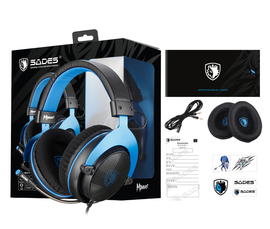 SADES SA-723 Mpower Mikrofonlu Kablolu Çok Platformlu Gaming Oyuncu Kulaklığı - Siyah/Mavi