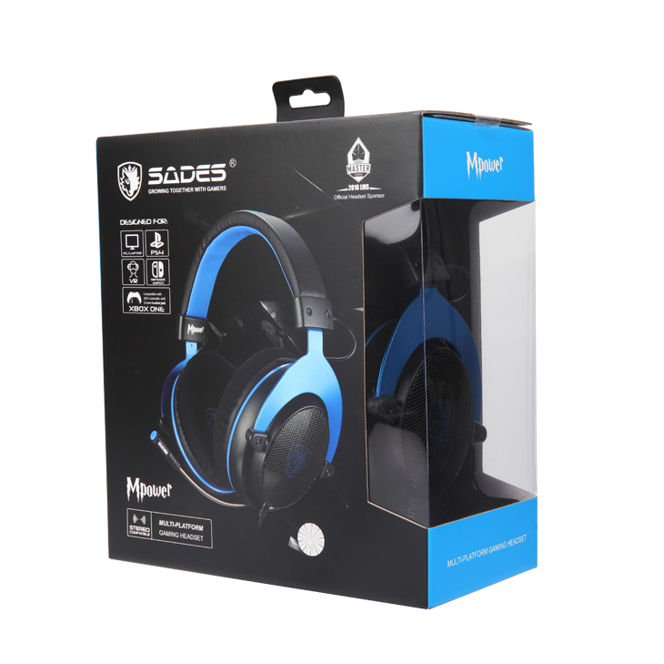 SADES SA-723 Mpower Mikrofonlu Kablolu Çok Platformlu Gaming Oyuncu Kulaklığı - Siyah/Mavi