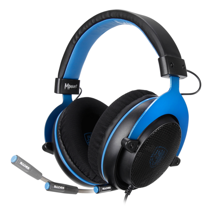 SADES SA-723 Mpower Mikrofonlu Kablolu Çok Platformlu Gaming Oyuncu Kulaklığı - Siyah/Mavi