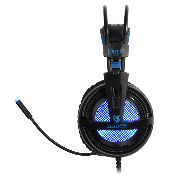 SADES SA-904 Locust Plus Mikrofonlu Kablolu Sanal 7.1 PC Gaming Oyuncu Kulaklığı - Siyah/Mavi