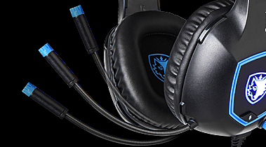SADES SA-905 Dazzle Mikrofonlu Kablolu Sanal 7.1 PC Gaming Oyuncu Kulaklığı - Siyah/Mavi