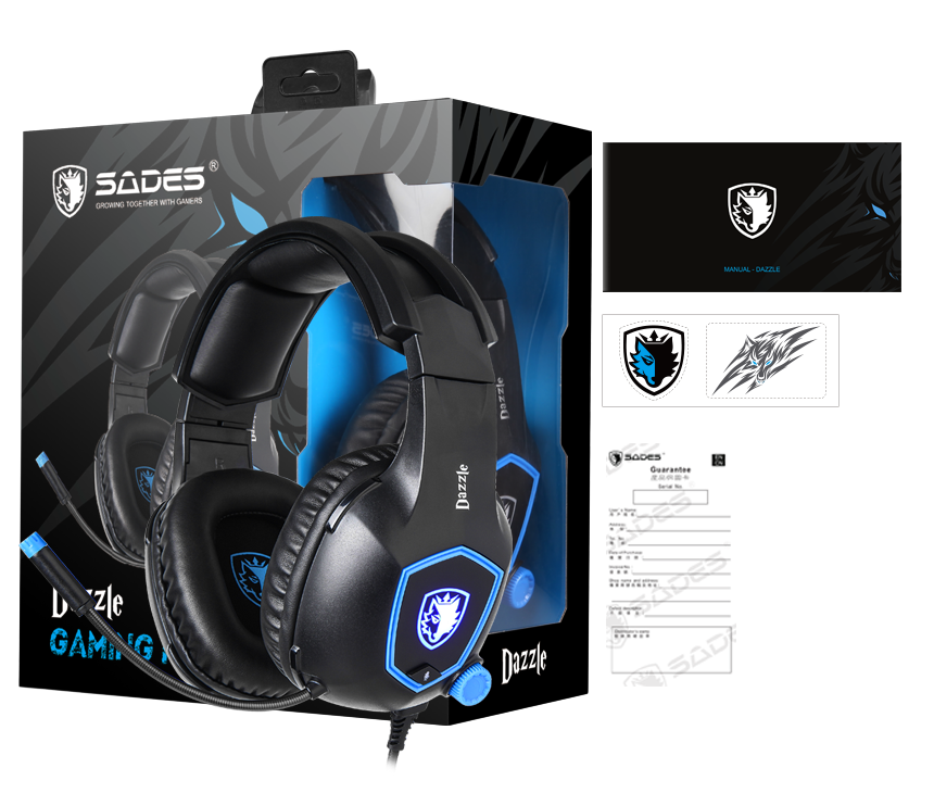 SADES SA-905 Dazzle Mikrofonlu Kablolu Sanal 7.1 PC Gaming Oyuncu Kulaklığı - Siyah/Mavi