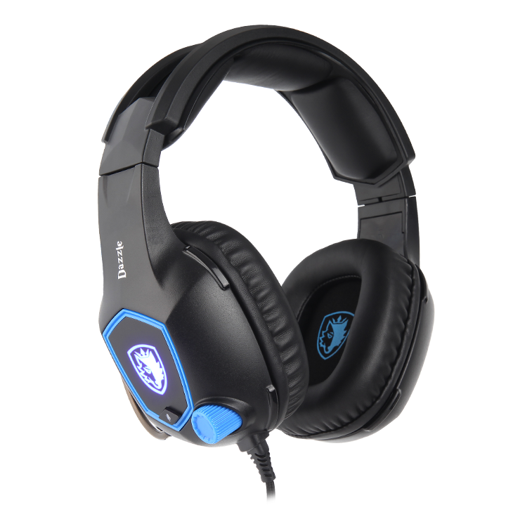 SADES SA-905 Dazzle Mikrofonlu Kablolu Sanal 7.1 PC Gaming Oyuncu Kulaklığı - Siyah/Mavi