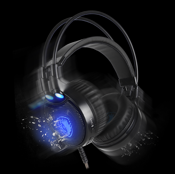 SADES SA-912 Octopus Plus USB Mikrofonlu Kablolu RGB Titreşimli Stereo Gaming Oyuncu Kulaklığı - Siyah