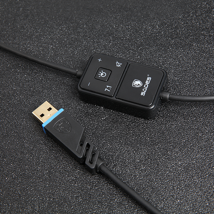 SADES SA-914 Wand Mikrofonlu Kablolu Sanal 7.1 PC Gaming Oyuncu Kulaklığı - Siyah/Mavi
