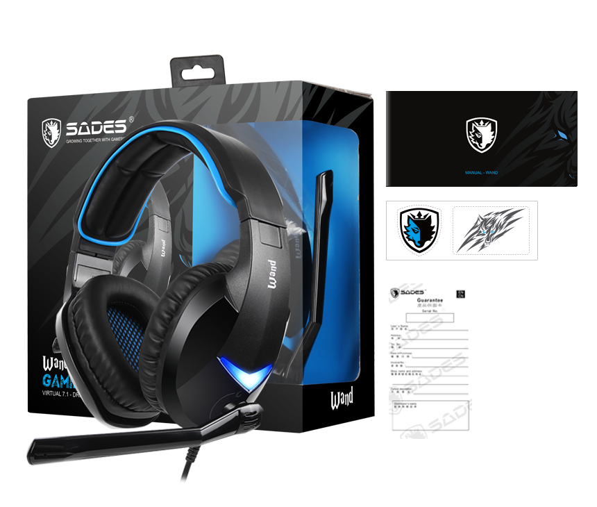 SADES SA-914 Wand Mikrofonlu Kablolu Sanal 7.1 PC Gaming Oyuncu Kulaklığı - Siyah/Mavi