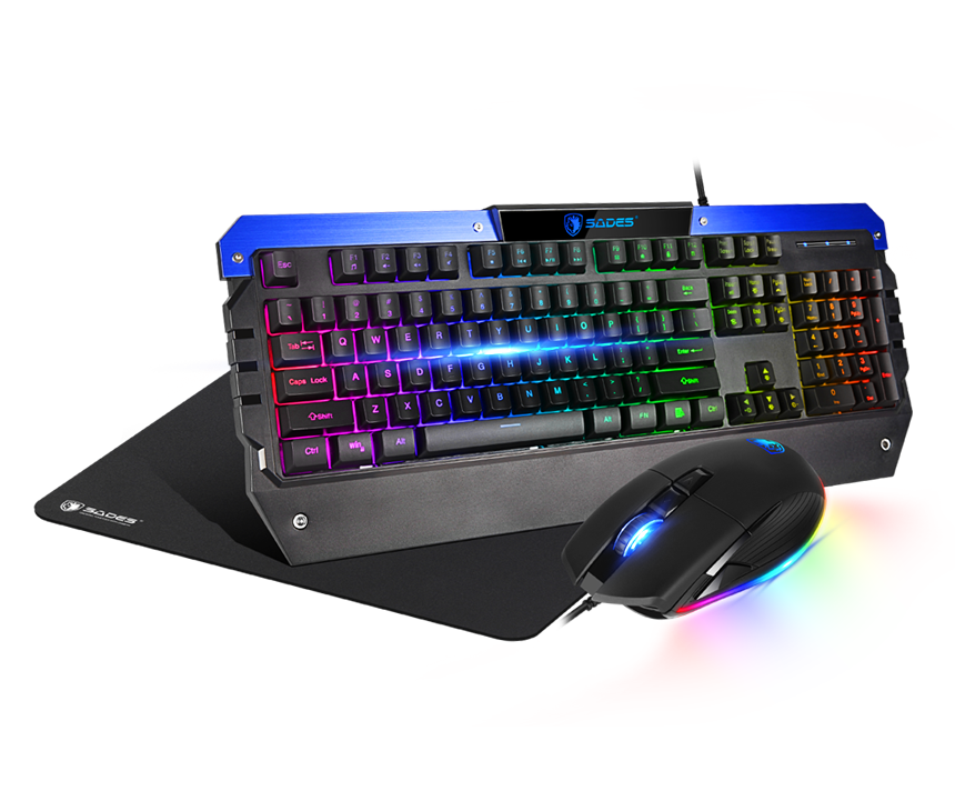 SADES SA-D10 Battle Ram RGB Klavye+Mouse+Mouse Pad Combo Gaming Oyuncu Seti - Siyah