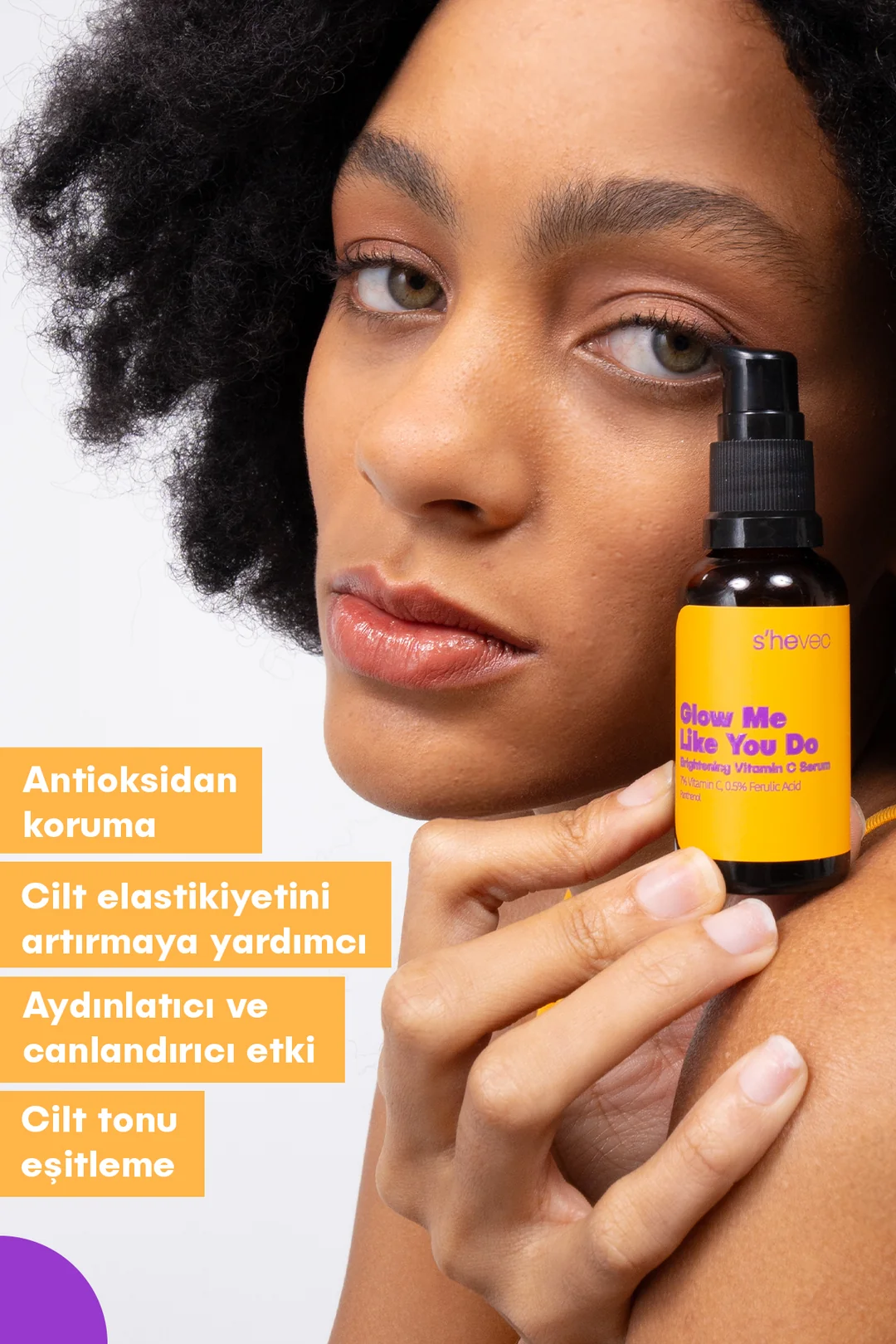 She Vec, Glow Me Like You Do, Aydınlatıcı ve Cilt Tonu Eşitleyici, Leke Karşıtı, C Vitamini, Serum - 30 ml