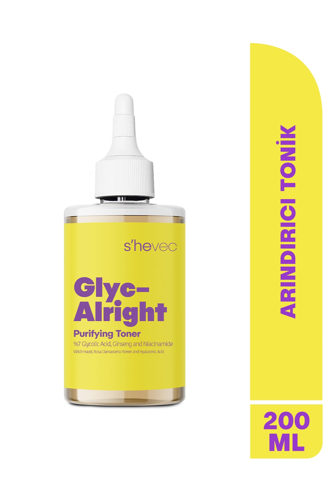 She Vec, Glyc Alrıght, Tüm Ciltler İçin, Gözenek Sıkılaştırıcı, Leke Karşıtı, Tonik - 200 ml