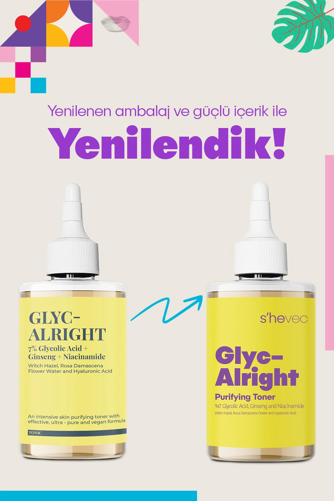 She Vec, Glyc Alrıght, Tüm Ciltler İçin, Gözenek Sıkılaştırıcı, Leke Karşıtı, Tonik - 200 ml