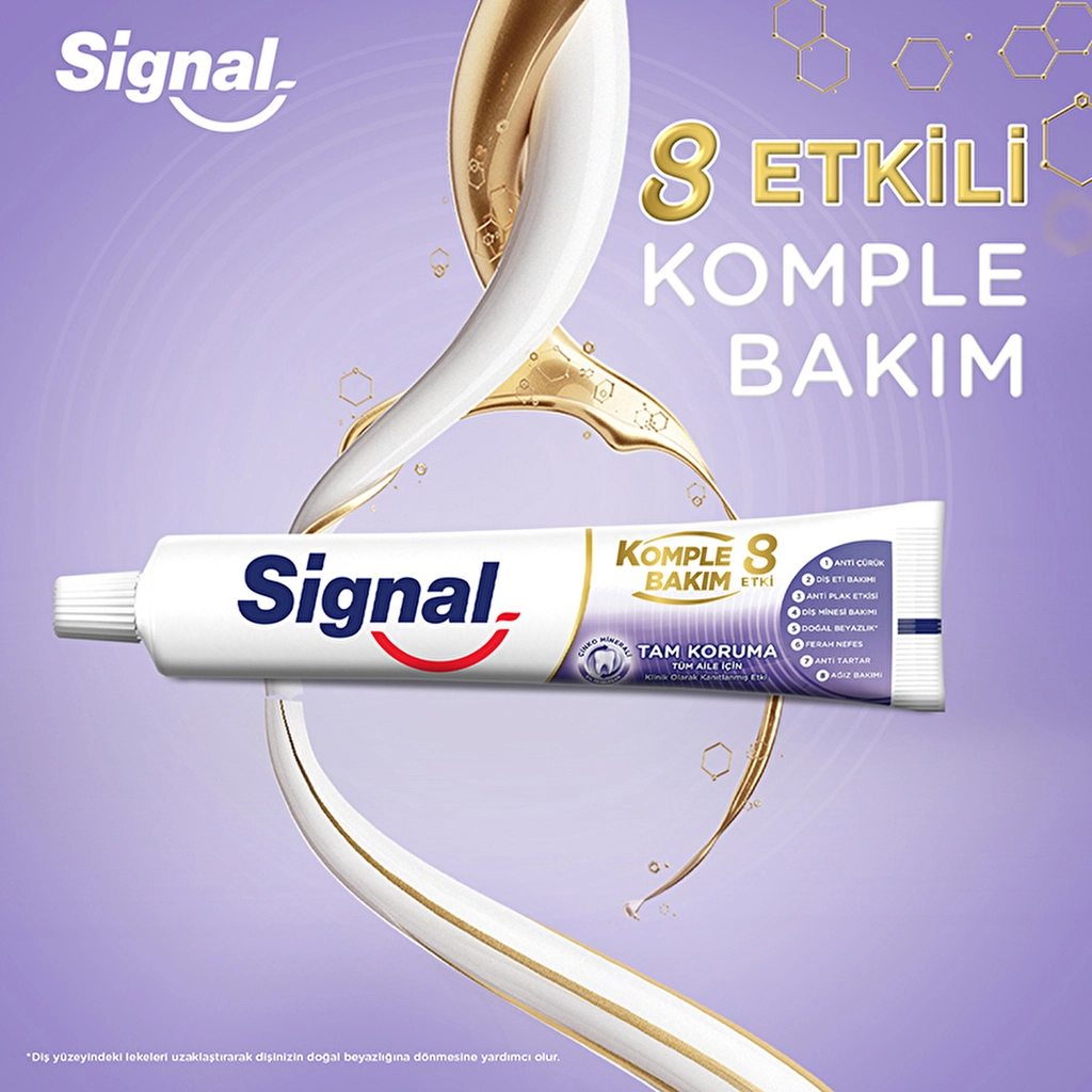 Signal, Diş Macunu, Komple Bakım 8 Etki Tam Koruma - 75 ml x 2 Adet