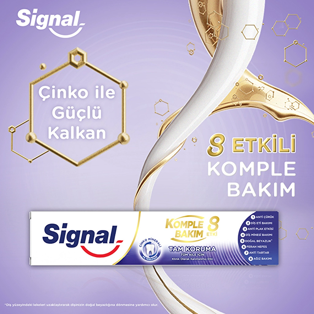 Signal, Diş Macunu, Komple Bakım 8 Etki Tam Koruma - 75 ml x 2 Adet