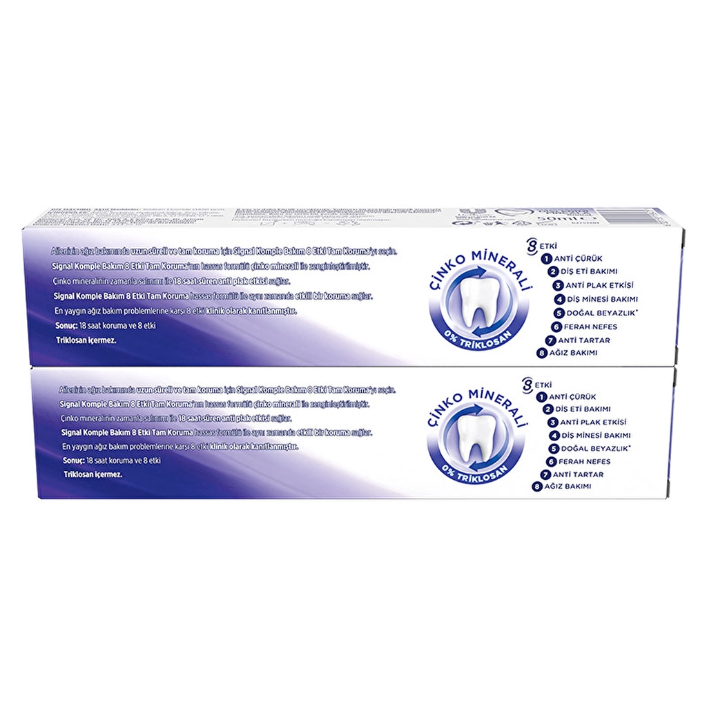 Signal, Diş Macunu, Komple Bakım 8 Etki Tam Koruma - 75 ml x 2 Adet