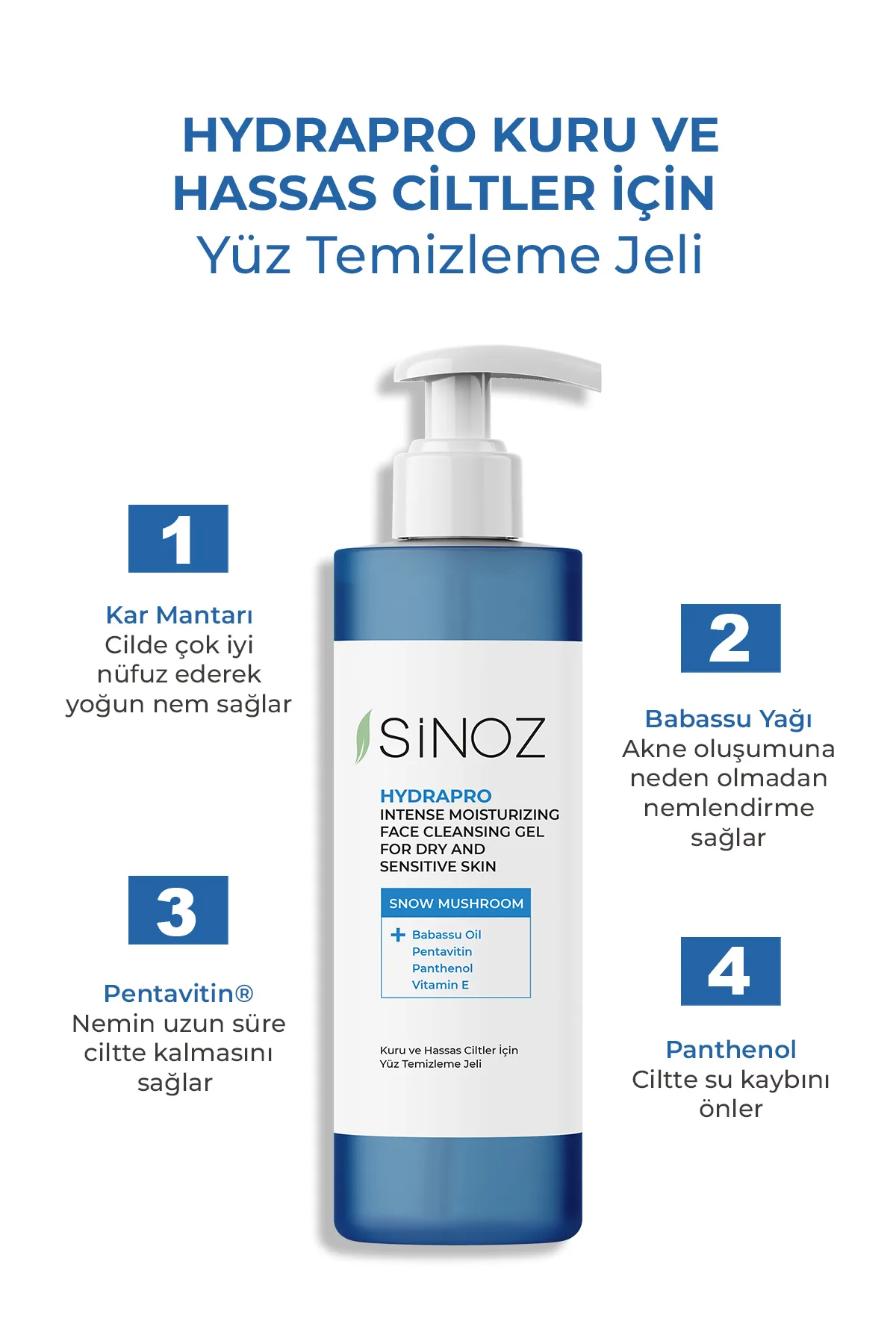 Sinoz, Kuru ve Hassas Ciltler, Yüz  Temizleme Jeli - 200 ml