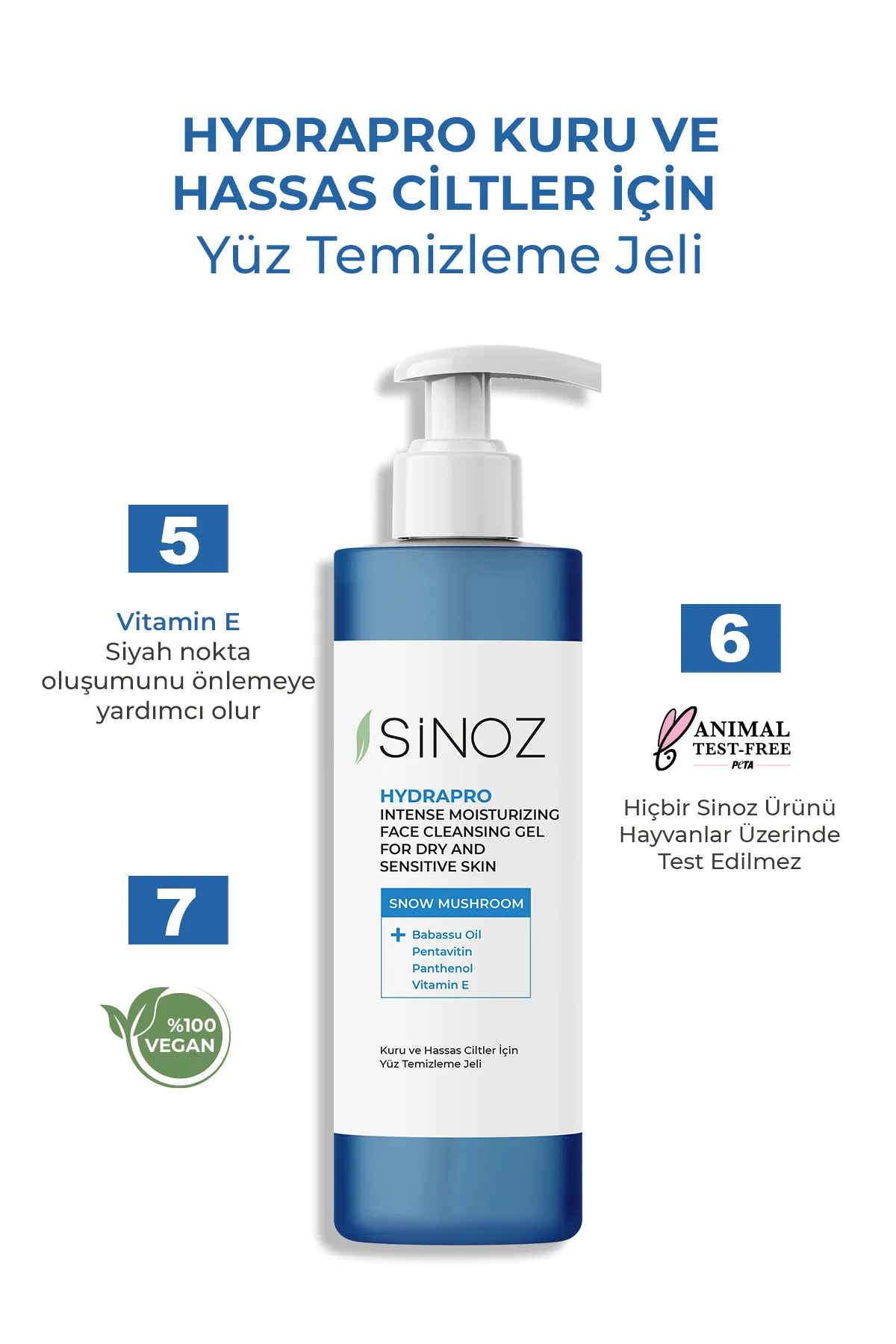 Sinoz, Kuru ve Hassas Ciltler, Yüz  Temizleme Jeli - 200 ml