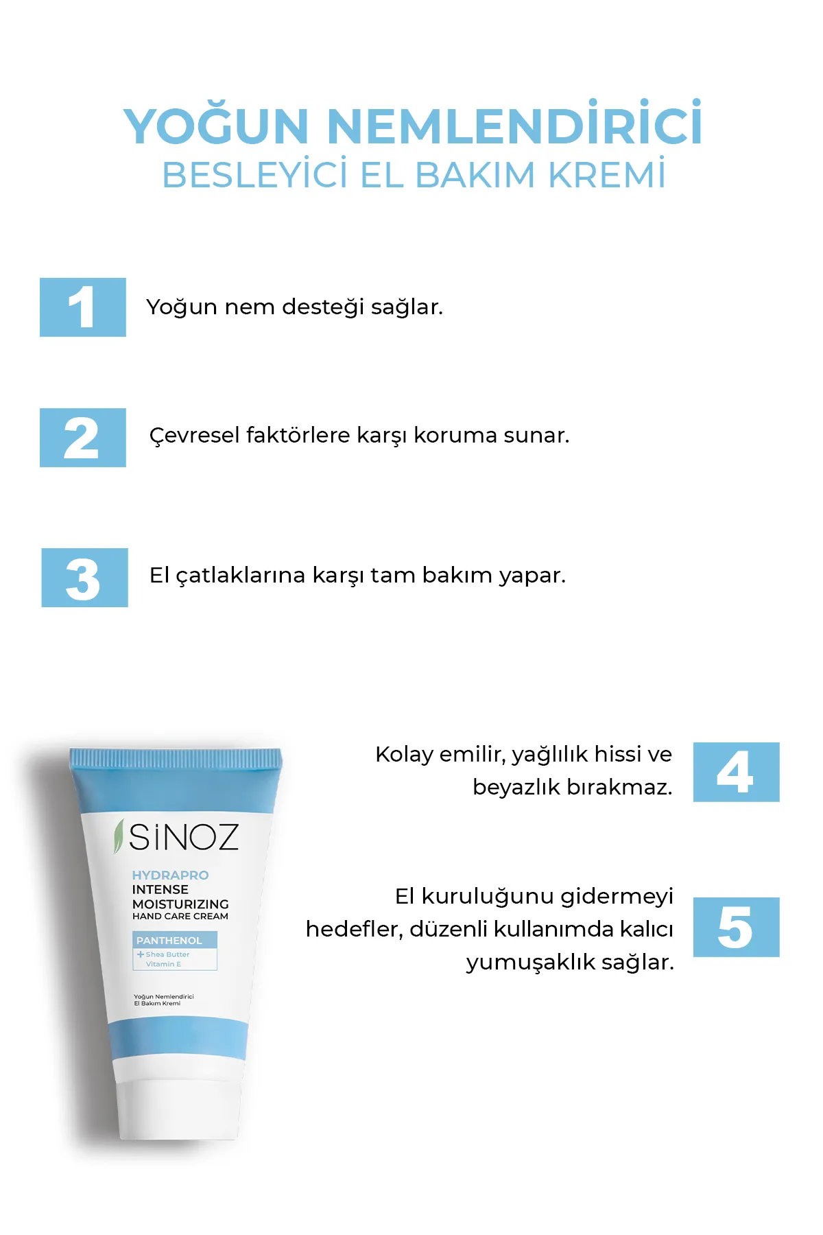 Sinoz, Yoğun Nemlendirici, El Bakım Kremi  - 50 ml