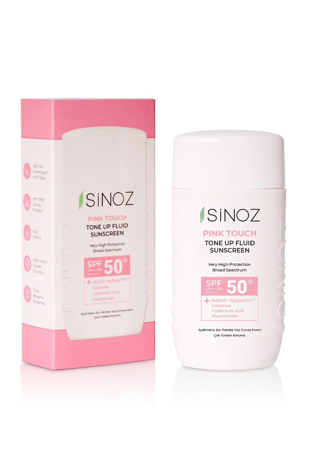 Sinoz, Pink Touch Aydınlatıcı, Fluid Güneş Kremi Spf50+ - 50 ml
