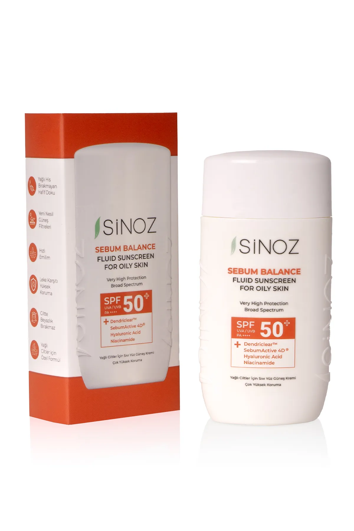 Sinoz, Yağlı Ciltler İçin, Yüz Güneş Kremi SPF50+ - 50ml