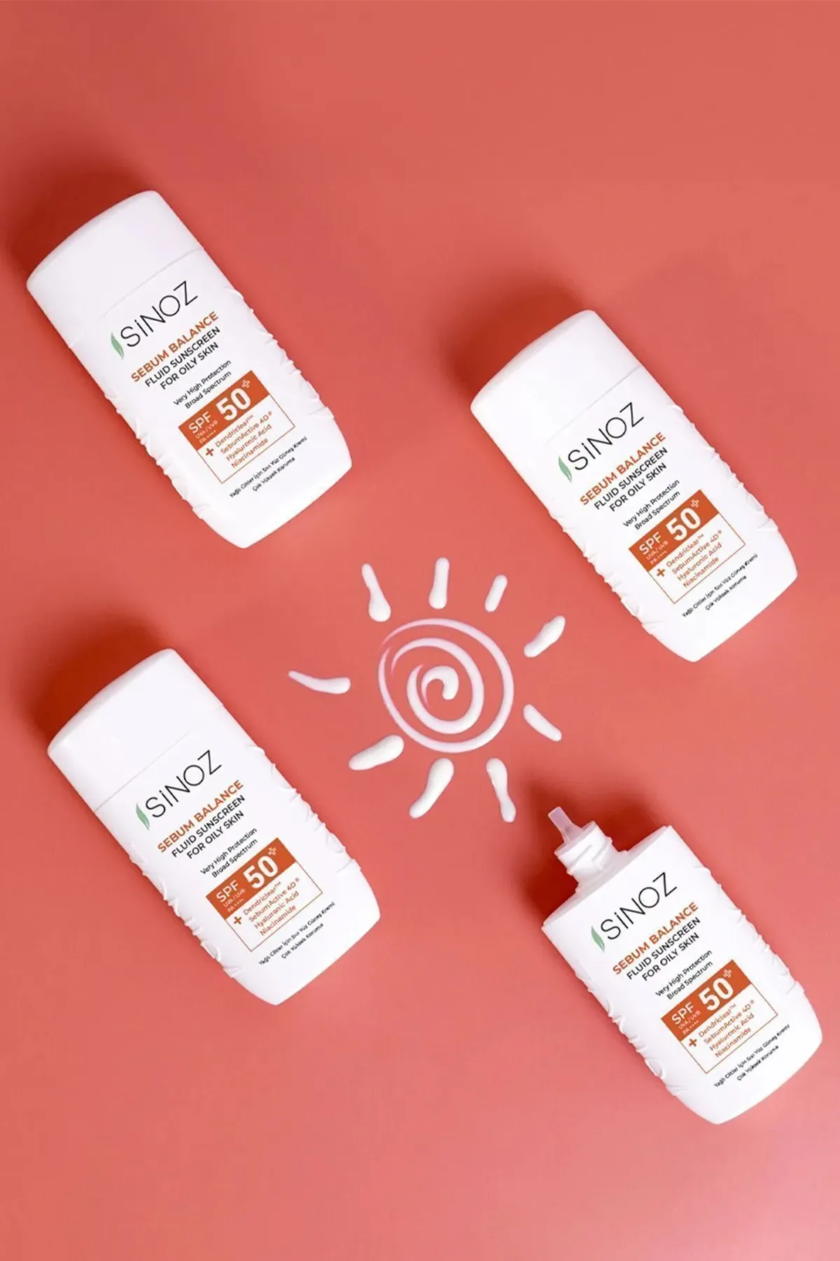 Sinoz, Yağlı Ciltler İçin, Yüz Güneş Kremi SPF50+ - 50ml