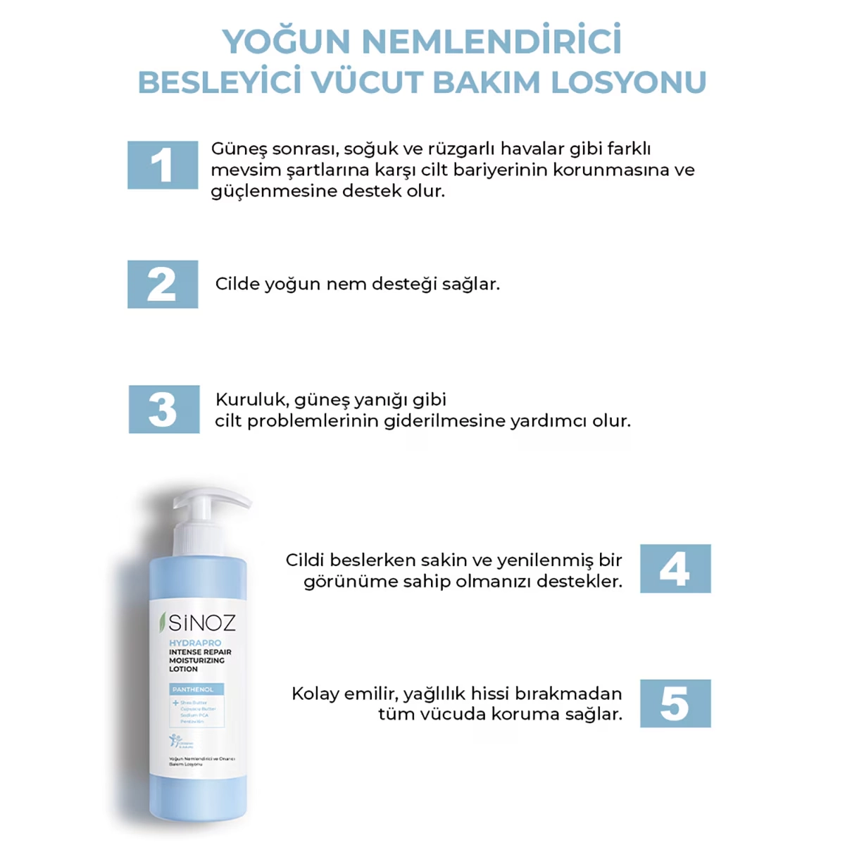 Sinoz, Yoğun Nemlendirici ve Onarıcı, El Ve Vücut Losyonu - 400 ml