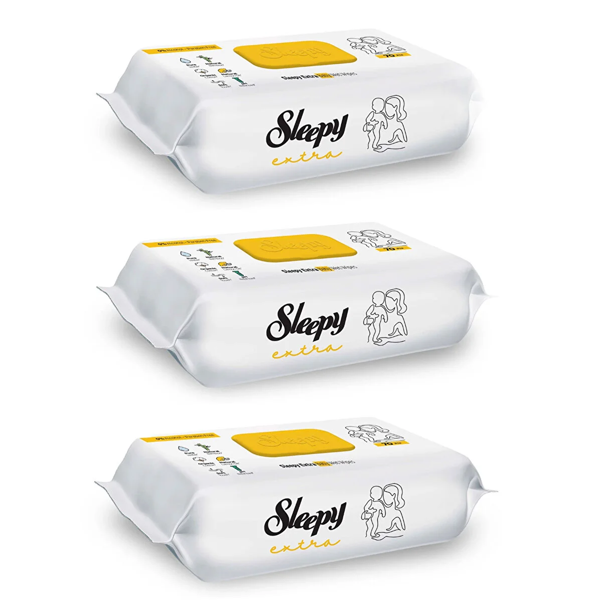 Sleepy Extra, Bebek Islak Mendil 3x70 Adet