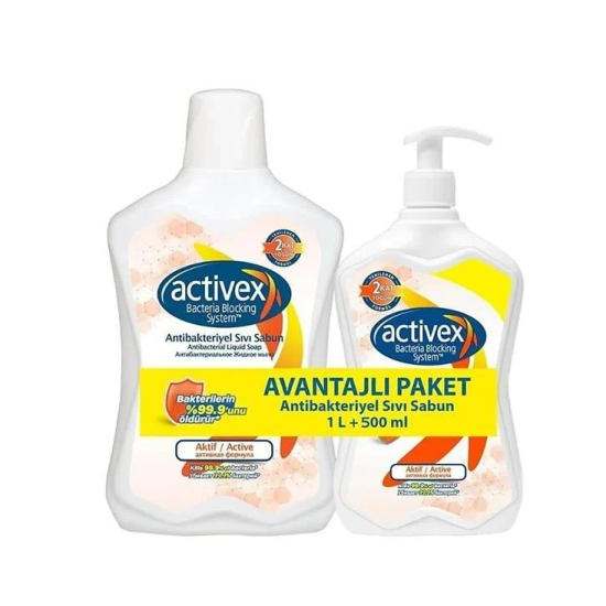 Activex Antibakteriyel Aktif Sıvı Sabun - 1500ml + 500ml