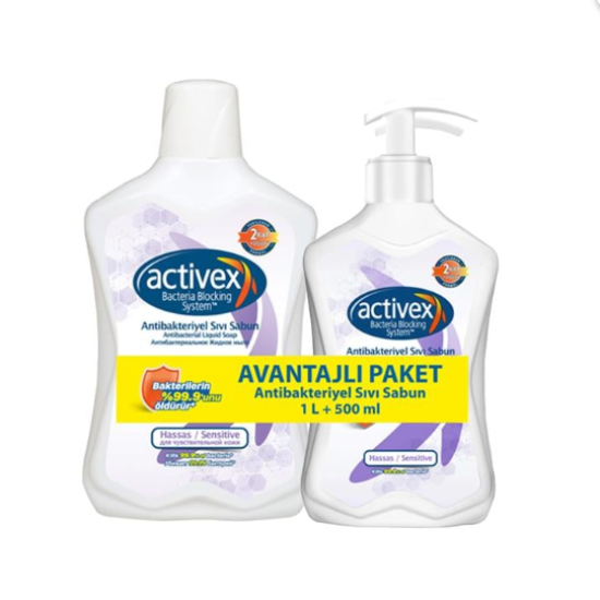 Activex Antibakteriyel Hassas Sıvı Sabun - 1500ml + 500ml