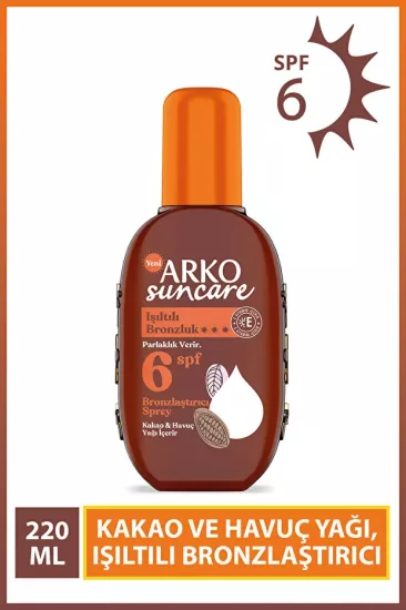 Arko Sun Care, SPF6 Bronzlaştırıcı Yağ - 220 ml